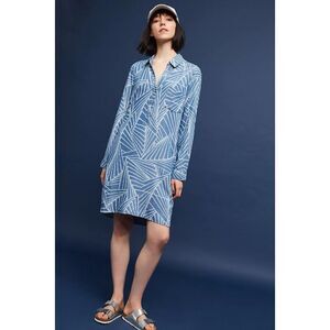 Kachel Views Printed Shirt Dress Sz 4 100% Lyocell Lightweight Resortwear